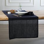 Chemin de table lin lav fusain 50x150