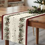 Chemin de table de nol 100% coton multicolore 50x150 cm