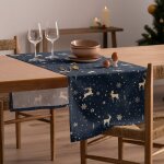 Chemin de table nol bleu 50x155 cm