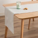 Chemin de table de nol en coton jacquard soul grey et argent 45x135cm