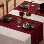 Chemin de table noël rouge - noir 50x155 cm Chemin de table noël rouge - noir 50x155 cm