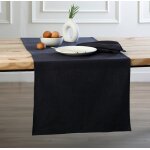Chemin de table toile de coton fusain 50x150 Chemin de table toile de coton fusain 50x150