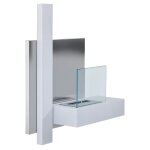 Chemine biothanol murale couverture 20 - 25m acier blanc inox. bross