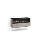Chemine lectrique led effet bois ciment 102x35x45cm effet feu