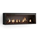 Chemine lectrique led effet bois noir 107x25x38cm effet feu xxl