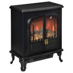 Chemine lectrique pole style no - rtro acier abs noir