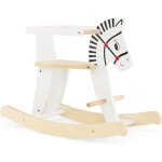 Cheval  bascule en bois blanc pour enfants