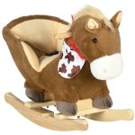 Cheval  bascule jouet 18 - 36 mois tissu marron