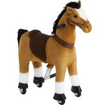 Cheval à bascule en peluche sur roulettes avec pédales antidérapantes Cheval à bascule en peluche sur roulettes avec pédales antidérapantes