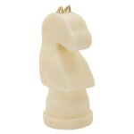 Cheval d'�checs en r�sine beige et dor�e 14x13x31 cm