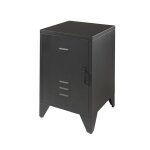 Chevet 1 porte style casier industriel m�tal noir