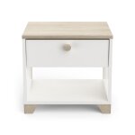 Chevet 1 tiroir 43 cm blanc et ch�ne kronberg - hunda