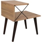 Chevet 50x40x55 cm naturel et pieds en bois noir