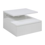 Chevet suspendu en bois 1 tiroir 1 niche blanc Chevet suspendu en bois 1 tiroir 1 niche blanc