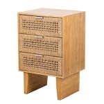 Chiffonnier 3 tiroirs en bois et corde naturelle