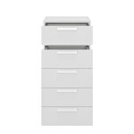 Chiffonnier 5 tiroirs effet bois blanc
