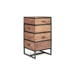 Chiffonnier en bois d'acacia et mtal 4 tiroirs