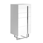 Chiffonnier en bois blanc et acier
