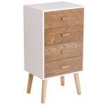 Chiffonnier design scandinave bicolore blanc htre