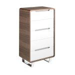 Chiffonnier effet bois noyer et acier chrom�