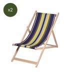 Chiliennes lot de 2 en bois et coton multicolore