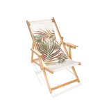 Chilienne de jardin en bois d'eucalyptus avec motif jungle Chilienne de jardin en bois d'eucalyptus avec motif jungle