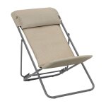 Chilienne jardin pliant multi - positions en acier beige l83xl62xh91 Chilienne jardin pliant multi - positions en acier beige l83xl62xh91