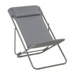 Chilienne jardin pliant multi - positions en acier gris l83xl62xh91 Chilienne jardin pliant multi - positions en acier gris l83xl62xh91