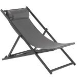 Chilienne pliante en aluminium et textilne gris anthracite