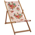 Chilienne pliante en hêtre et imprimé fleuri nude Chilienne pliante en hêtre et imprimé fleuri nude
