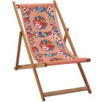 Chilienne pliante en hêtre et imprimé fleuri rose Chilienne pliante en hêtre et imprimé fleuri rose