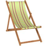 Chilienne pliante en hêtre et toile outdoor motif rayures jaune Chilienne pliante en hêtre et toile outdoor motif rayures jaune