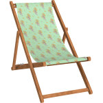 Chilienne pliante en hêtre et toile outdoor motif tigres lagon Chilienne pliante en hêtre et toile outdoor motif tigres lagon