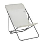 Chilienne pliante multi - positions en acier beige l83xl62xh91