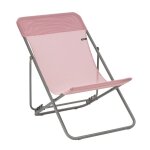 Chilienne pliante multi - positions en acier rose l83xl62xh91 Chilienne pliante multi - positions en acier rose l83xl62xh91