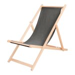 Chilienne en tissu recyclé et en bois brut anthracite Chilienne en tissu recyclé et en bois brut anthracite