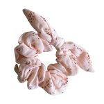 Chouchou en gaze de coton bio  motifs rose clair