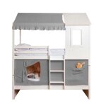 Ciel de lit superposé casita coton gris 70x198 / 154x133cm Ciel de lit superposé casita coton gris 70x198 / 154x133cm