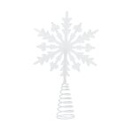 Cimier pour sapin de nol flocon de neige blanc