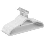 Cintre en velours lot de 20 antiglisse barre à cravate blanc et argent Cintre en velours lot de 20 antiglisse barre à cravate blanc et argent
