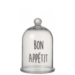 Cloche  dessert bon apptit en verre noir 18x18x30 cm
