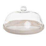 Cloche  fromage en verre et grs blanc cass