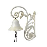 Cloche de jardin de porte ancienne en fonte blanche 23 x 19. 5 cm Cloche de jardin de porte ancienne en fonte blanche 23 x 19. 5 cm