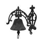 Cloche de jardin de porte ancienne fonte noire 25 x 26 cm Cloche de jardin de porte ancienne fonte noire 25 x 26 cm