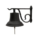 Cloche de jardin de porte ancienne murale fonte marron 33 x 20 x 20 cm