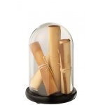 Cloche parchemin marron verre h25cm