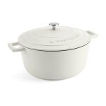 Cocotte 5l en fonte d'aluminium beige 37 x 29 x 14