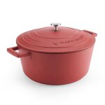 Cocotte 5l en fonte d'aluminium rouge 37 x 29 x 14