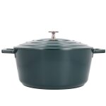 Cocotte 5l en fonte d'aluminium vert fonc 37 x 29 x 14