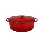 Cocotte ovale 6, 5l en fonte �maill�e rouge